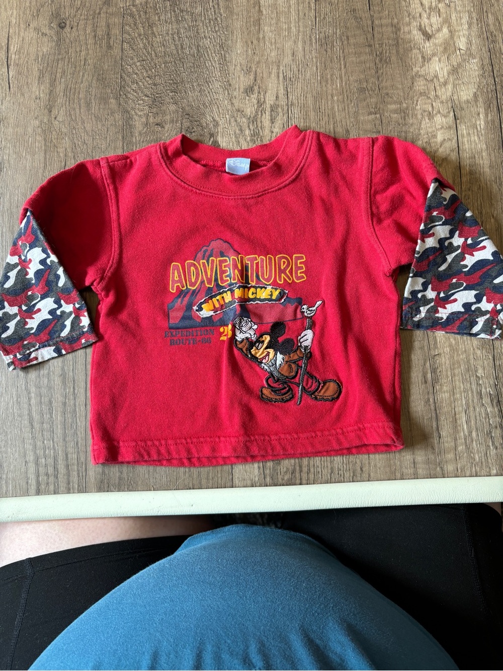 Vintage 2000s Y2K Disney Mickey Mouse Adventure Mountain Baby Shirt Clothes 12M